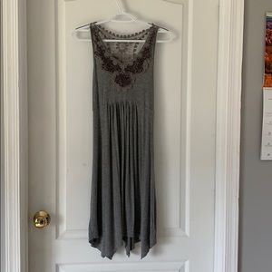 Charming Charlie Grey Lace Dress